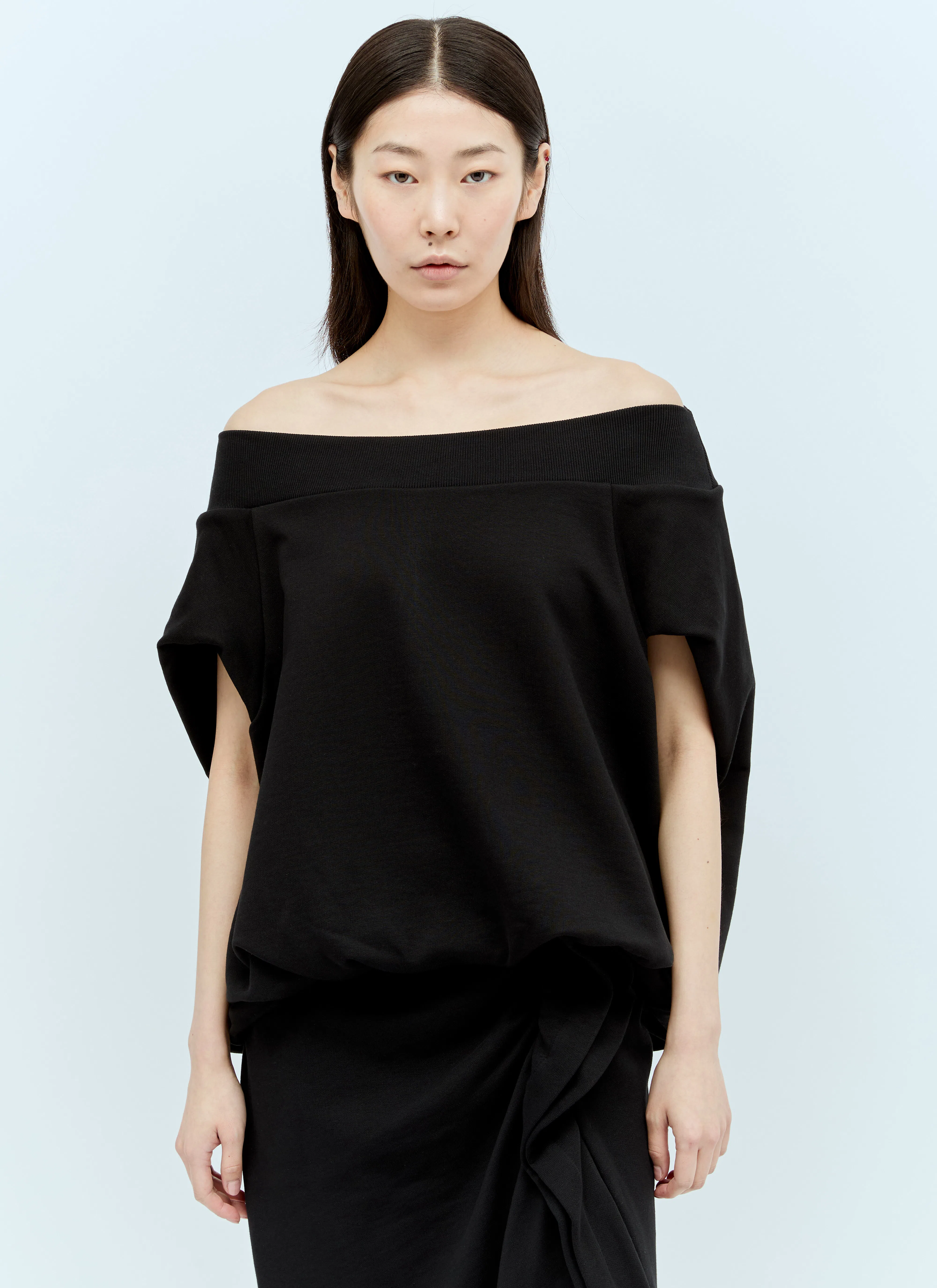 DRIES VAN NOTEN Black Skirt With Draping