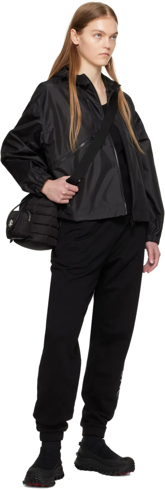 MONCLER Trailgrip Stretch Knit High-top Sneakers In Black