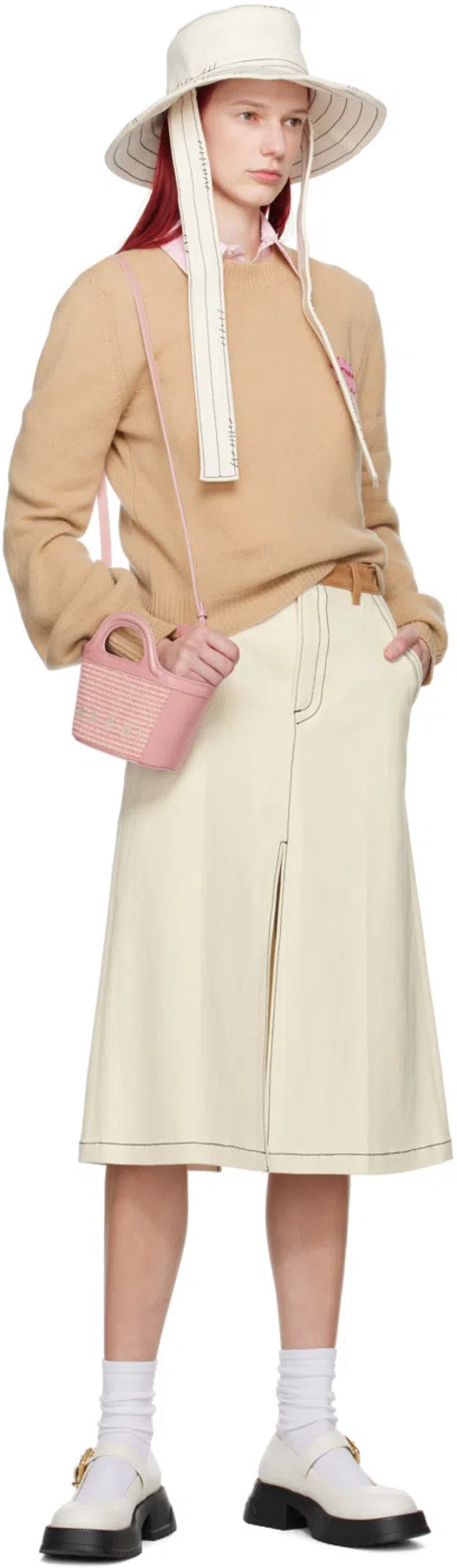 MARNI 20mm Mary Jane Leather Shoes In Lily White