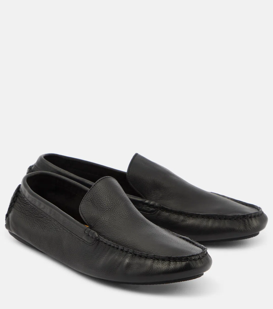 THE ROW Lucca Leather Loafers In Black
