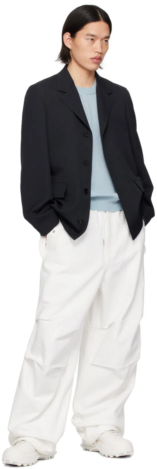 JIL SANDER Leather Sneakers In White