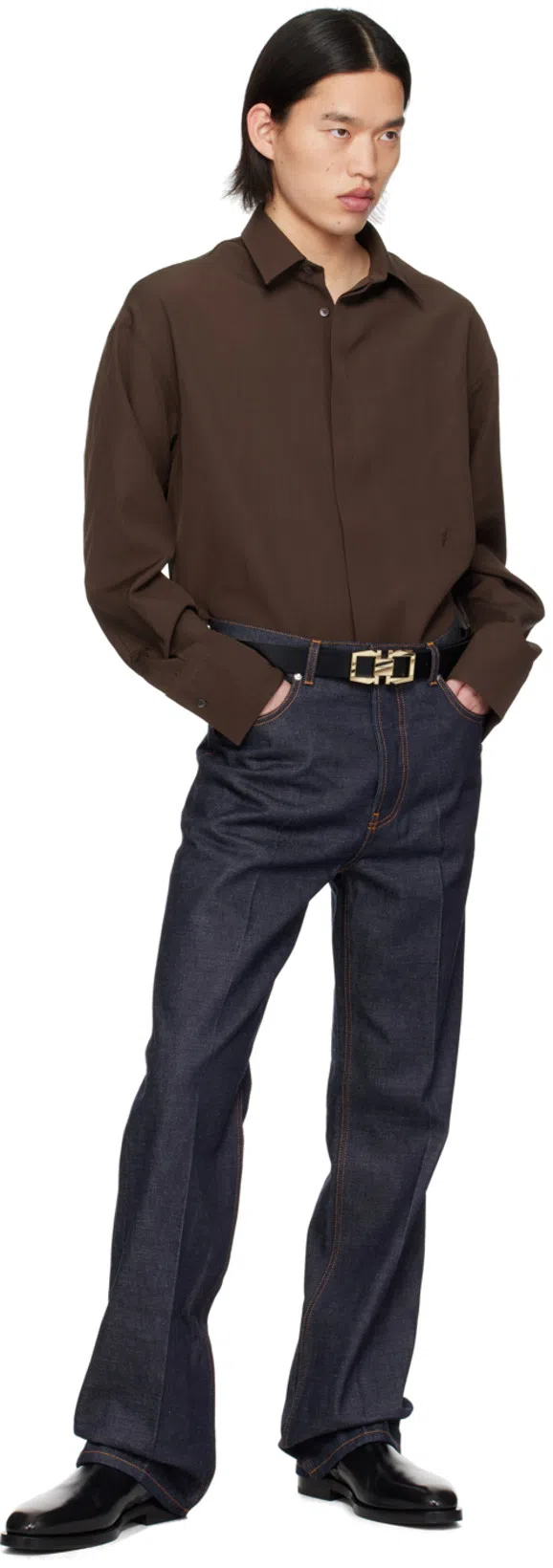 FERRAGAMO Brown Sports Shirt In 3964/234 Expresso