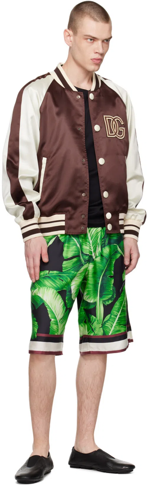 DOLCE & GABBANA Embroidered Bee And Crown Cotton T-shirt In Black