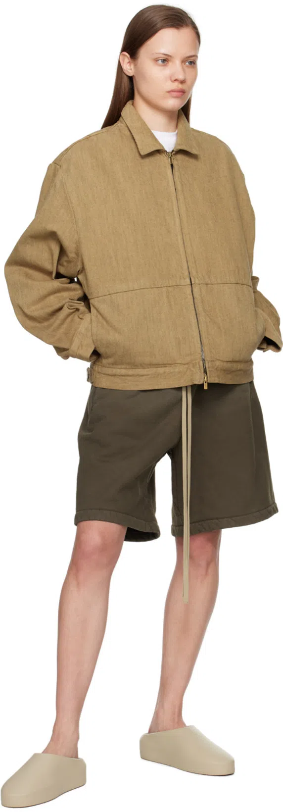FEAR OF GOD Brown Relaxed Shorts In 311 Olive