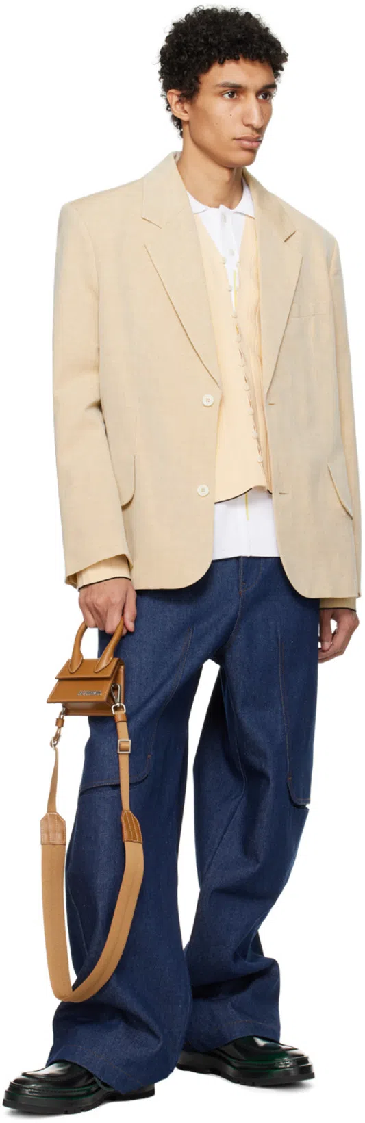 JACQUEMUS Titolo Linen And Wool Single-breasted Blazer In Beige