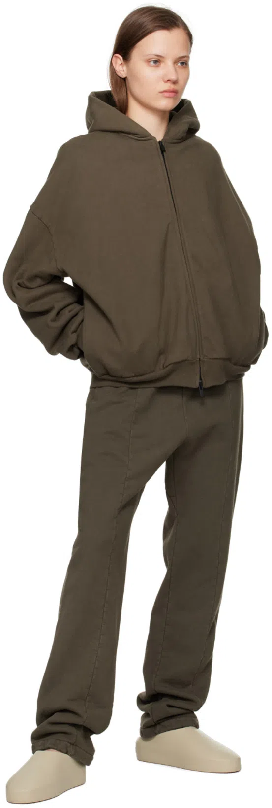 FEAR OF GOD Brown Forum Sweatpants In 311 Olive