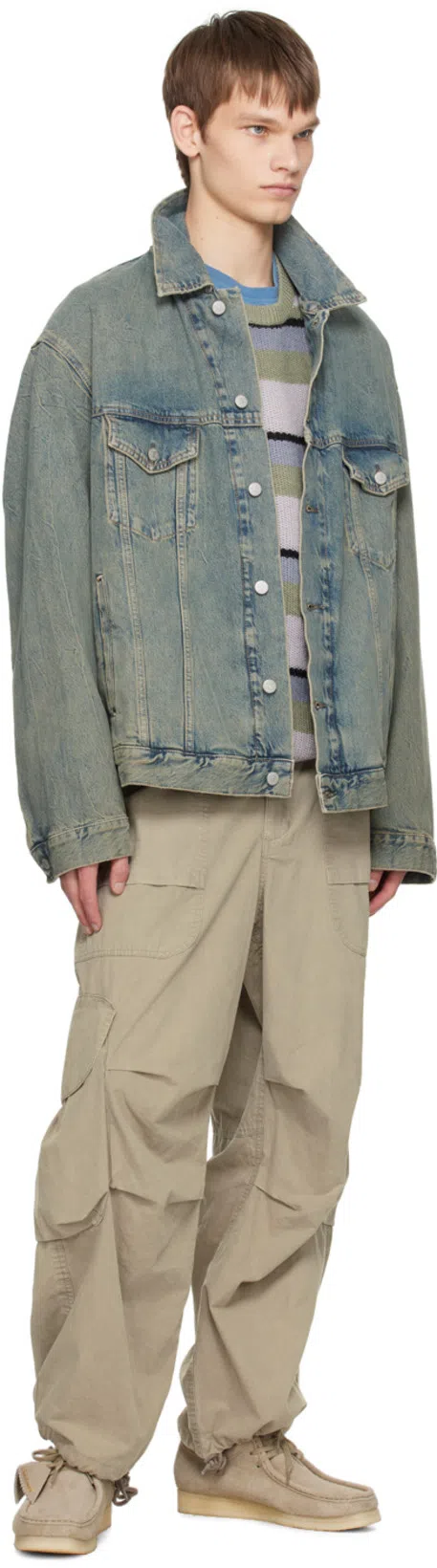 ACNE STUDIOS Kataya Delta Denim Oversized Jacket In Blue