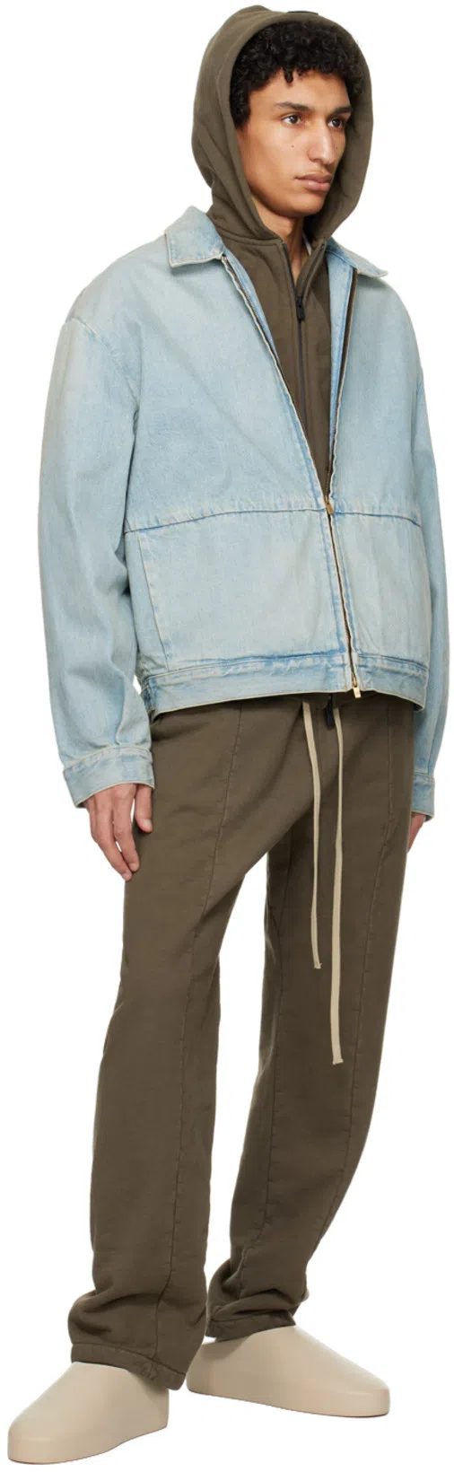 FEAR OF GOD Brown Full Zip Hoodie In Green