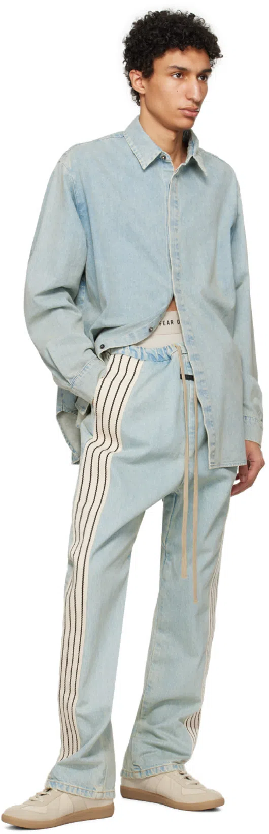 MAISON MARGIELA Beige Comb Replica Panelled Leather Low-top Trainers Eur 40 / 6 Uk In Beige_and_papyrus