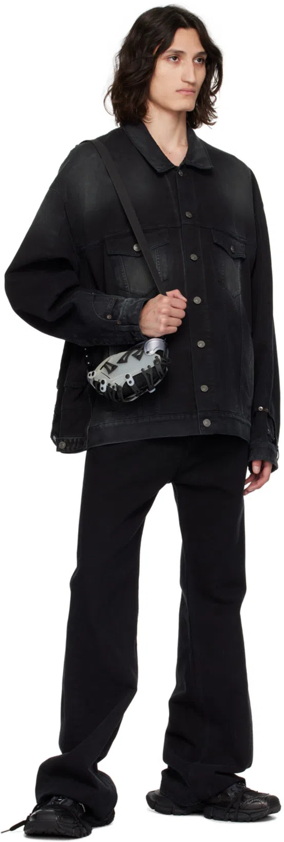 BALENCIAGA Deconstructed Denim Jacket In Black