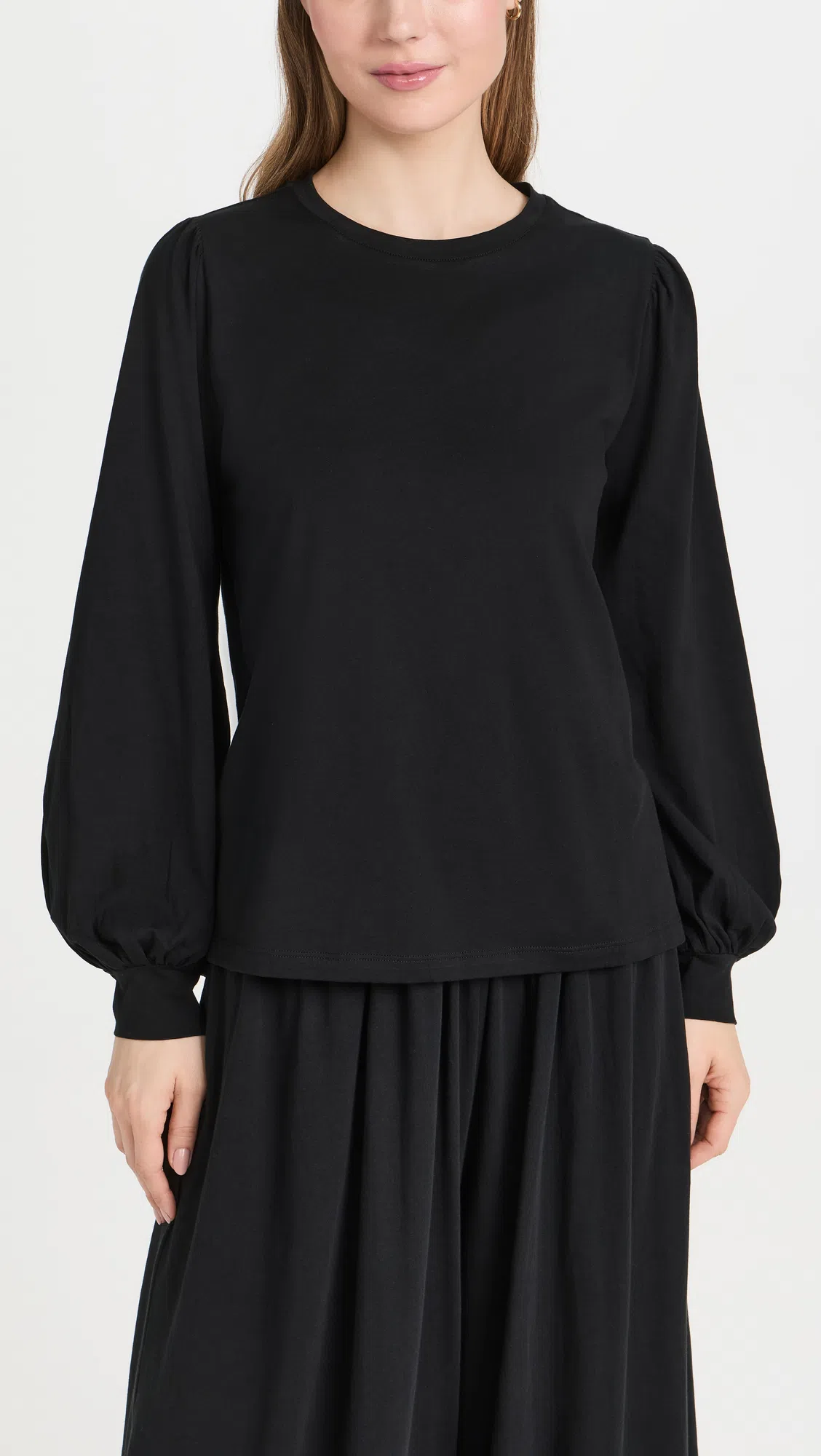 LUNYA Organic Pima Wide Leg Lounge Pants In Immersed Black