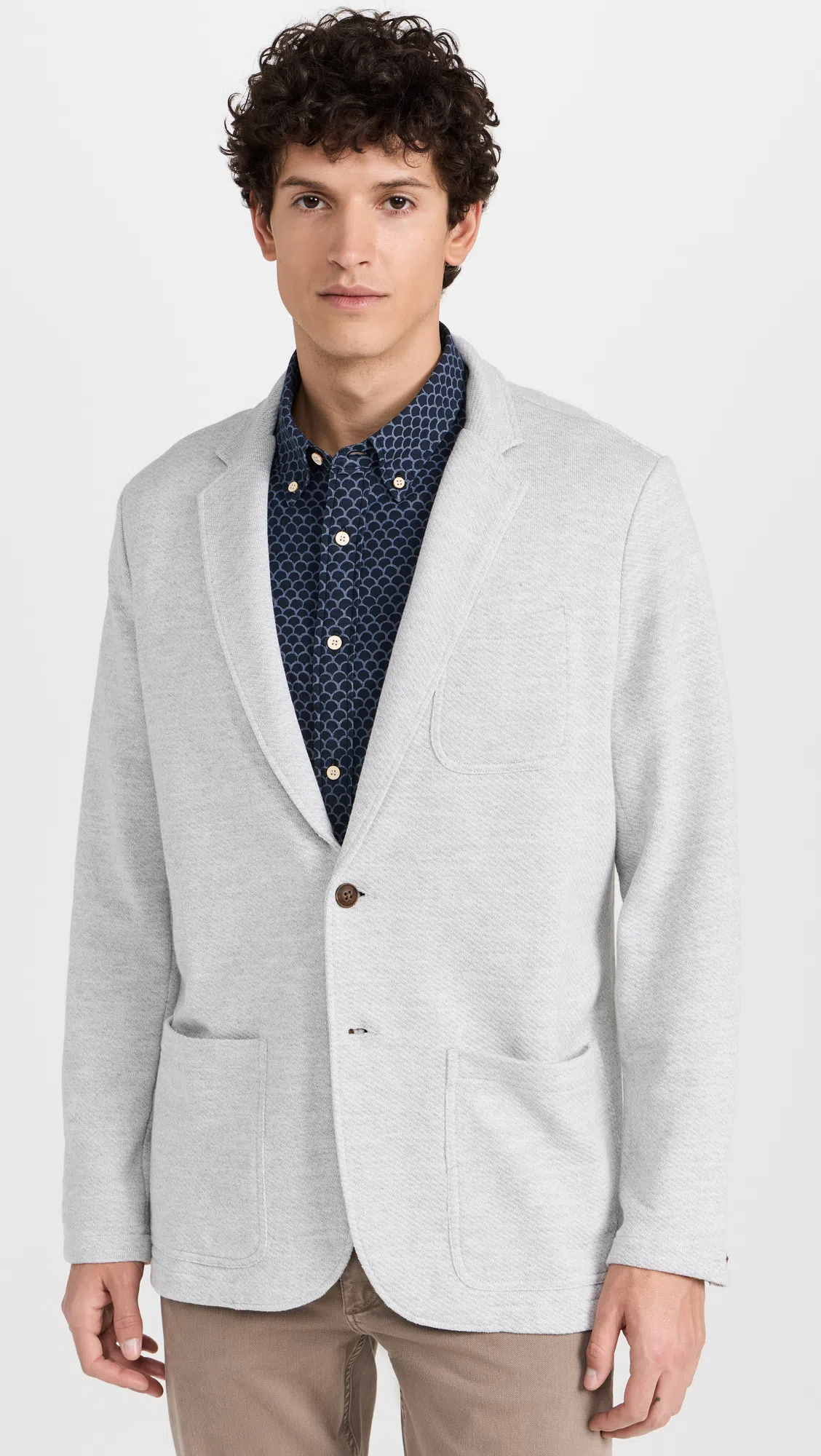 FAHERTY Inlet Slim Fit Knit Blazer In Heather Grey