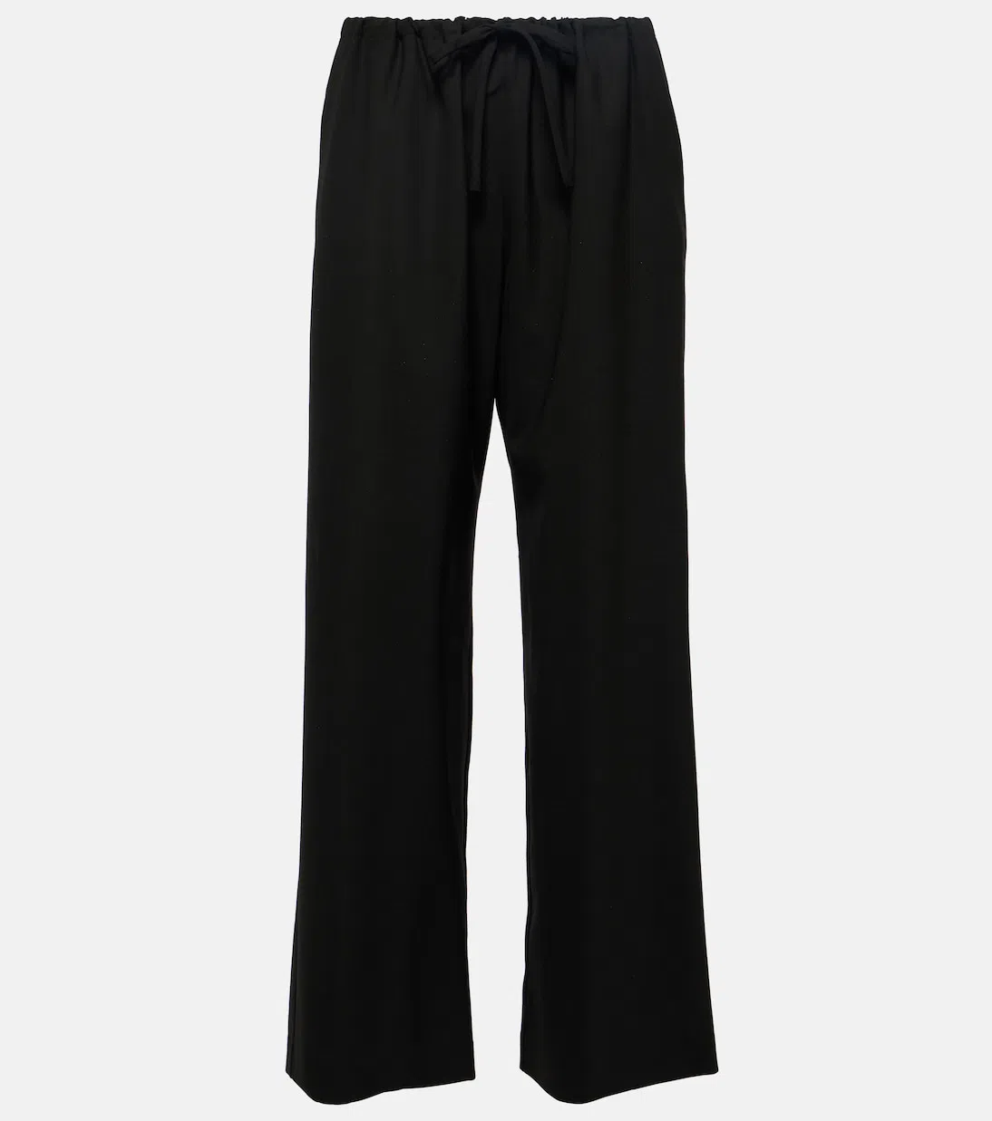 THE ROW Jugi Mid-rise Wide-leg Pull-on Pants In Black