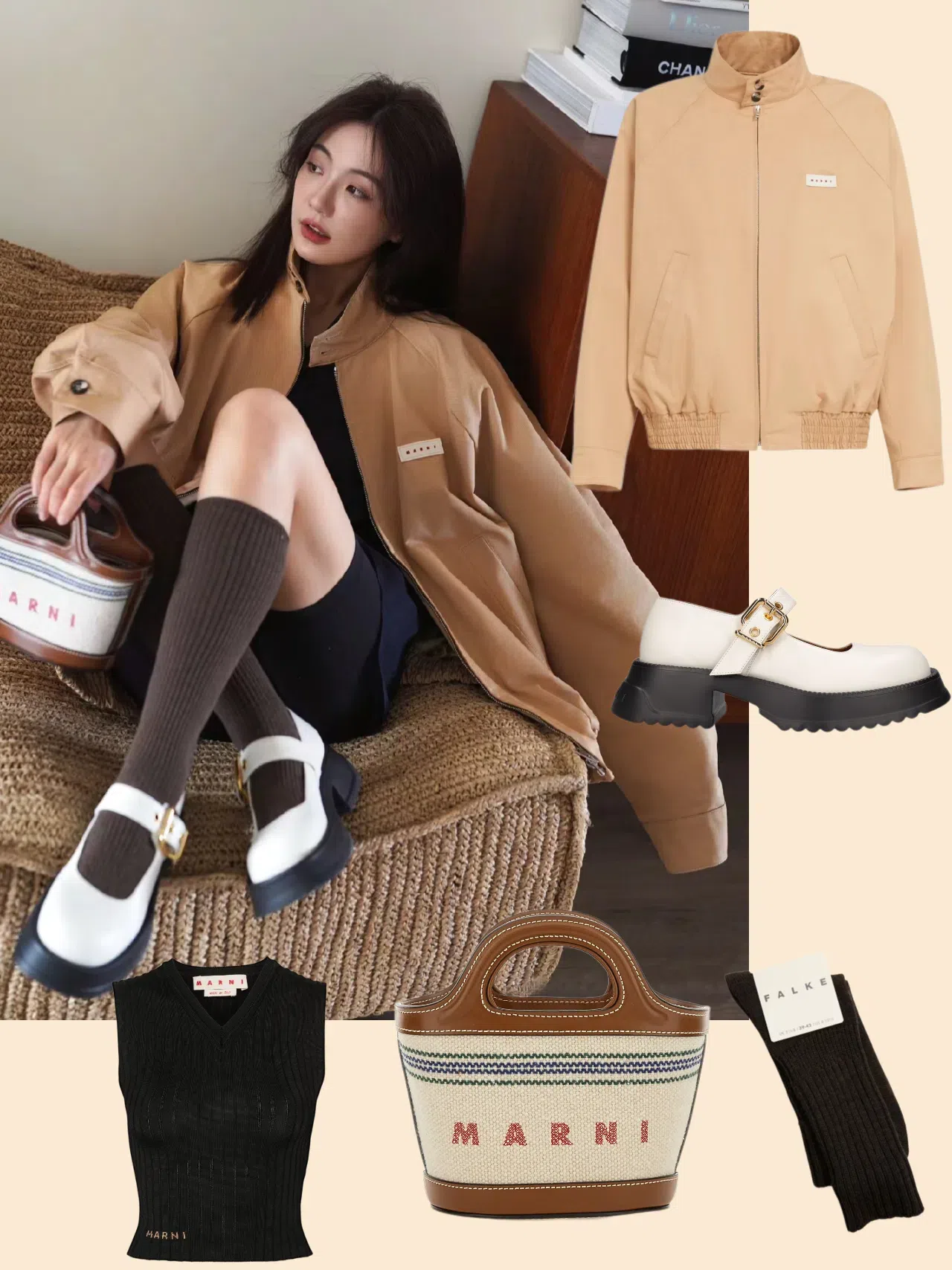 MARNI 20mm Mary Jane Leather Shoes In Lily White