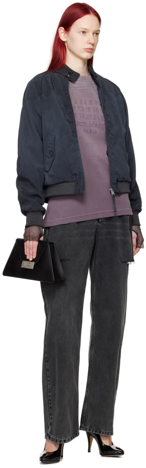 MAISON MARGIELA Black Five-pocket Style Jeans With Rips In Cotton Denim