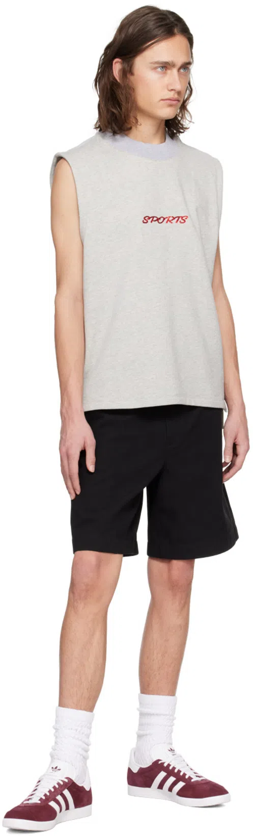 LE PERE Gray We Love 'sports' Tank Top In Varsity Ash