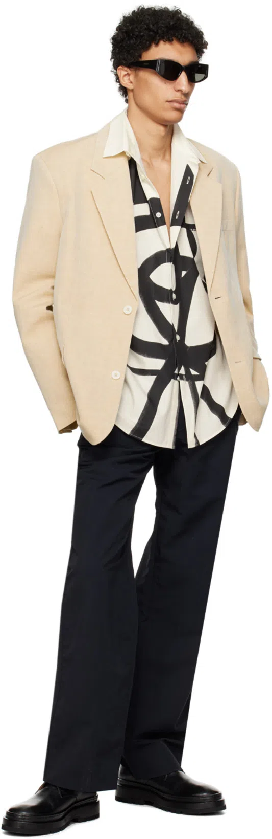 JACQUEMUS Titolo Linen And Wool Single-breasted Blazer In Beige