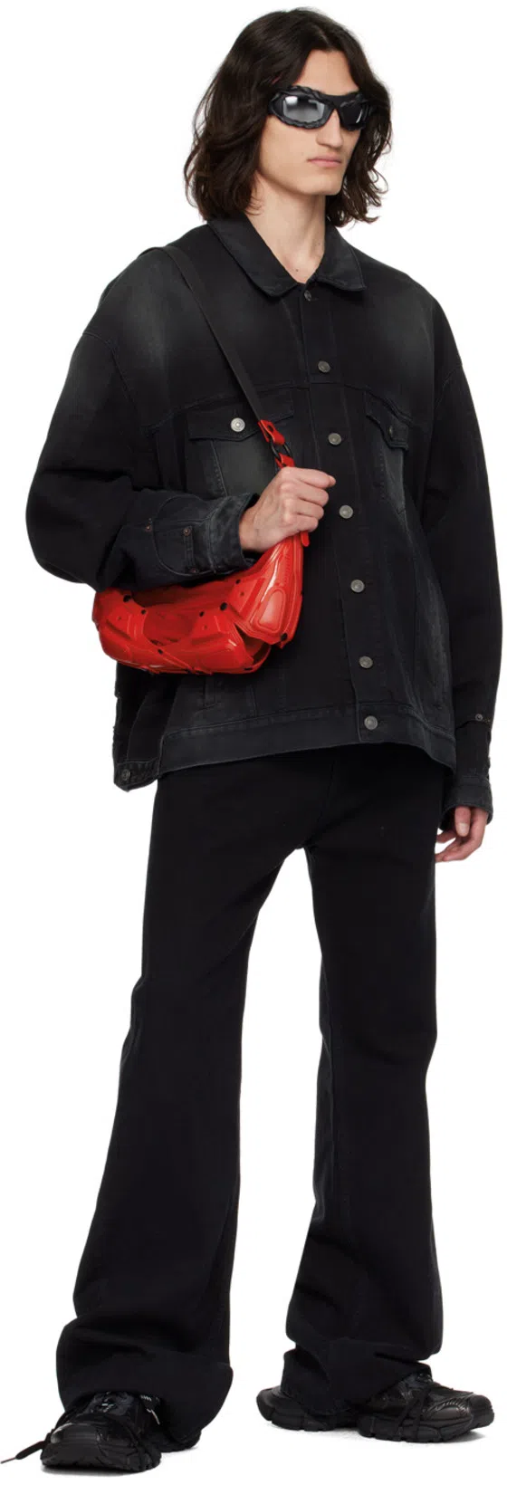 BALENCIAGA Deconstructed Denim Jacket In Black