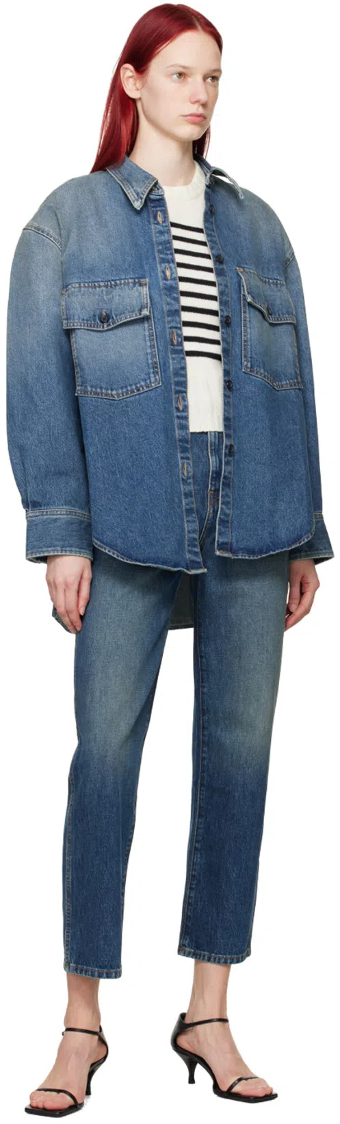 KHAITE Luphia Short Sleeve Cashmere Sweater In Neutral