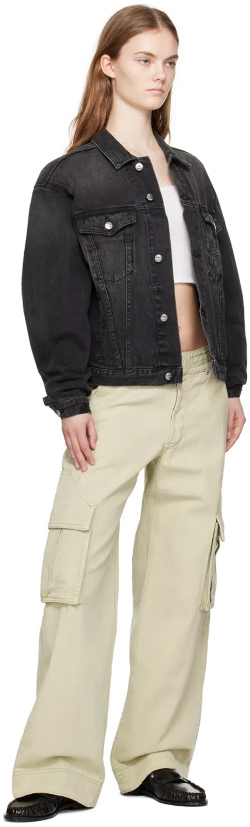 RHUDE Beige Faded Cargo Pants In 2043 Beige