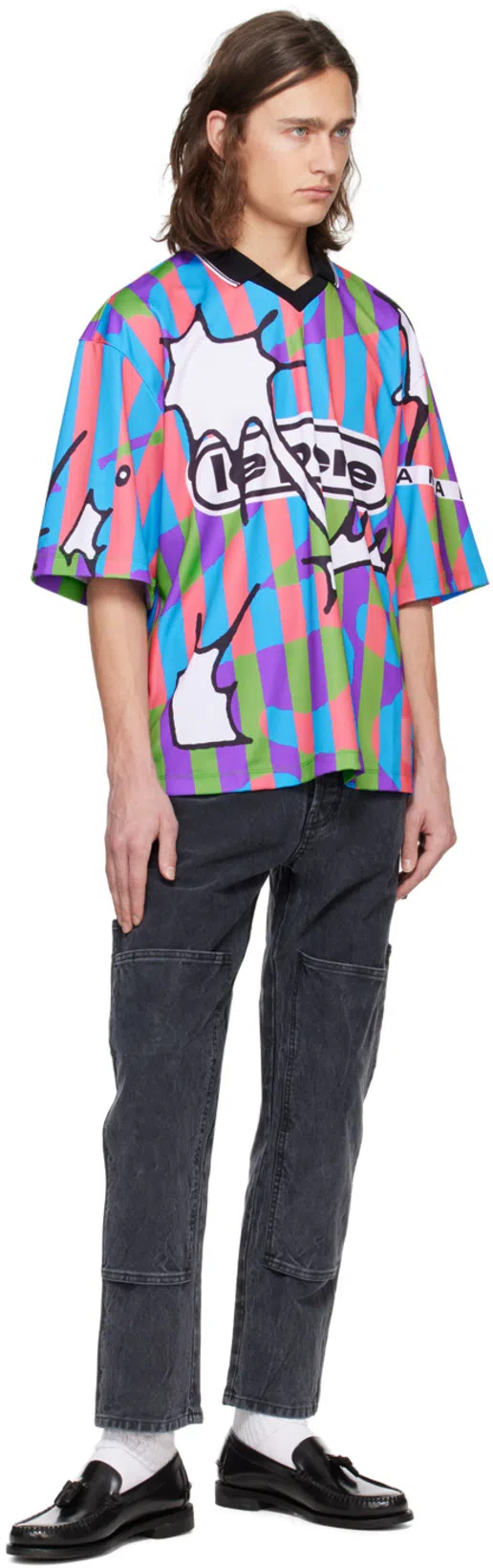 LE PERE Black Paneled Trousers In Twisted Black