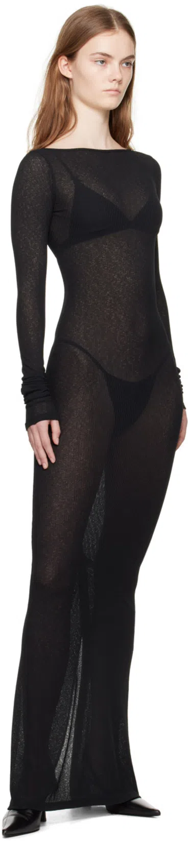 RHUDE Ssense Exclusive Black Maxi Dress In 0372 Black