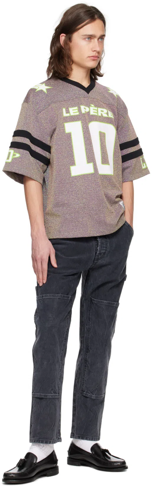 LE PERE Black Paneled Trousers In Twisted Black