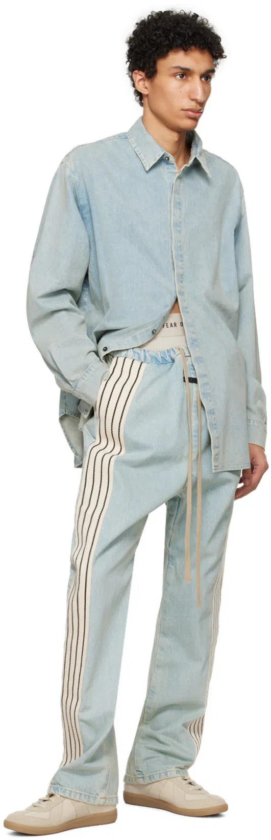 FEAR OF GOD Blue Faded Denim Shirt In Light Indigo