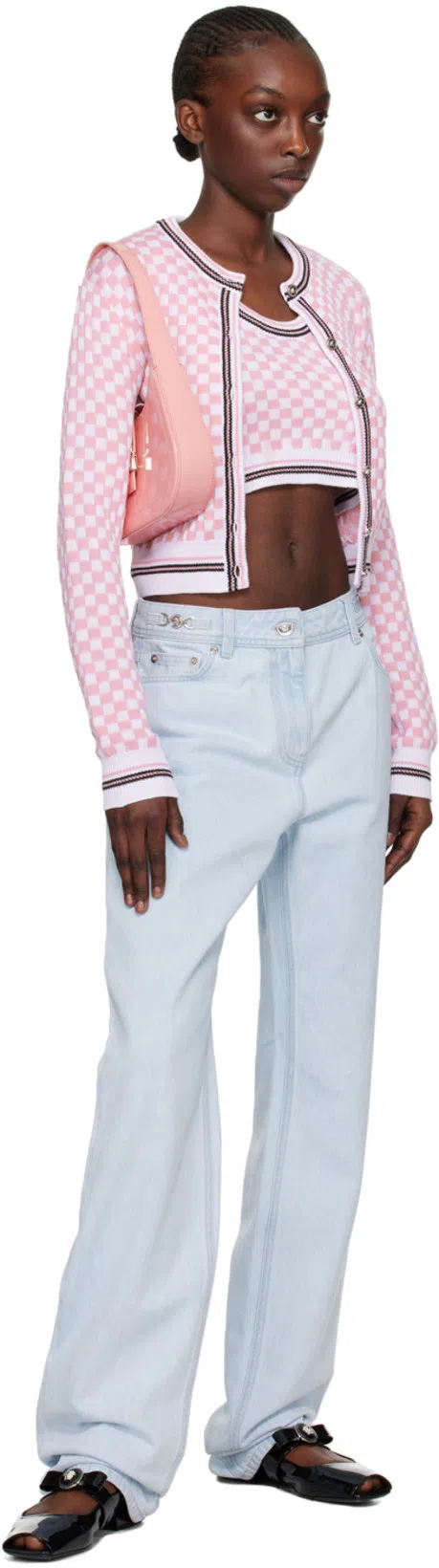 VERSACE 20mm Gianni Ribbon Patent Leather Flats In Black