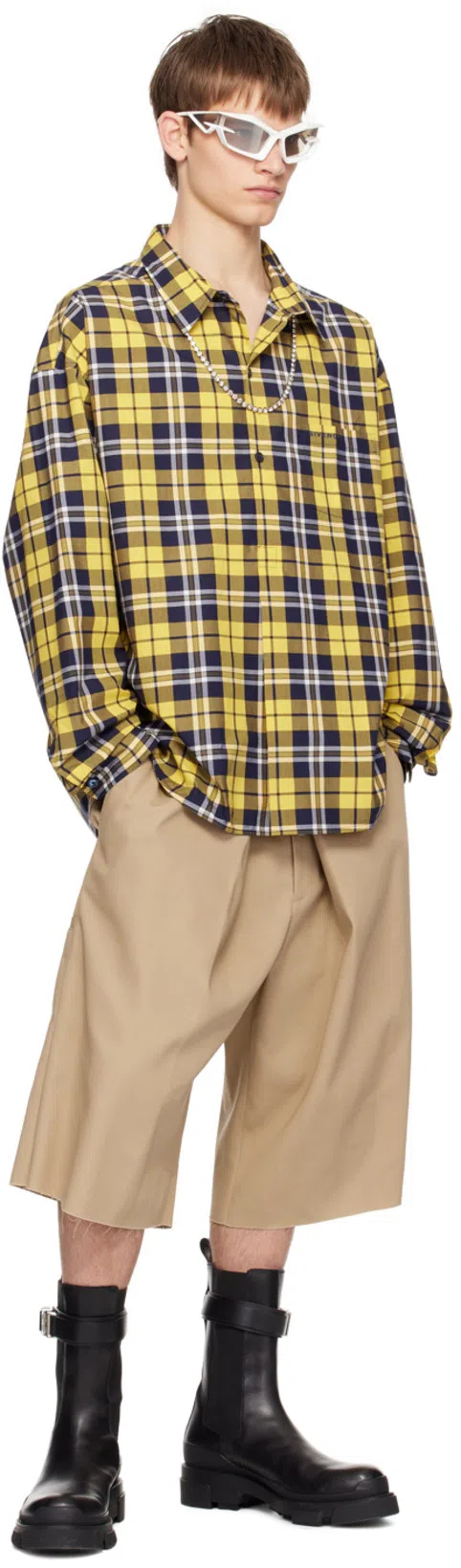 GIVENCHY Extra Wide Chino Bermuda Shorts In Canvas In Beige