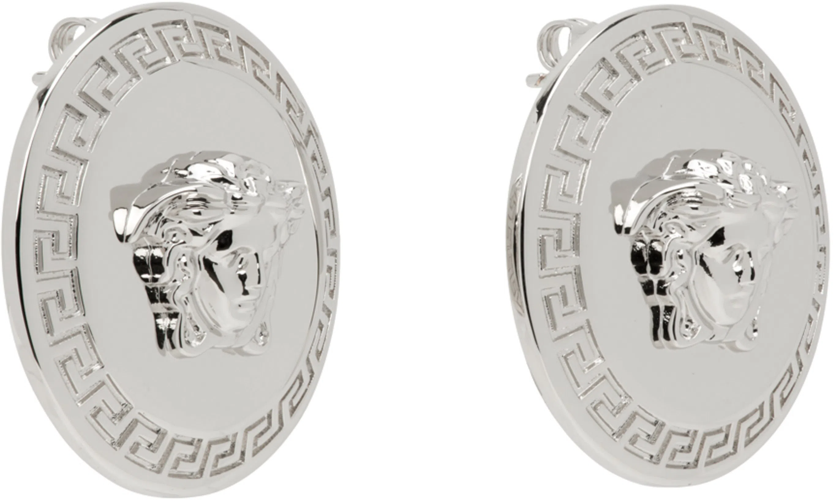 VERSACE 20mm Gianni Ribbon Patent Leather Flats In Black