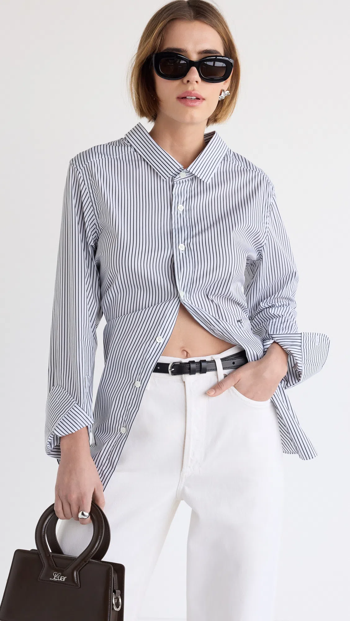 AMO Crop Rib Tank Top In White