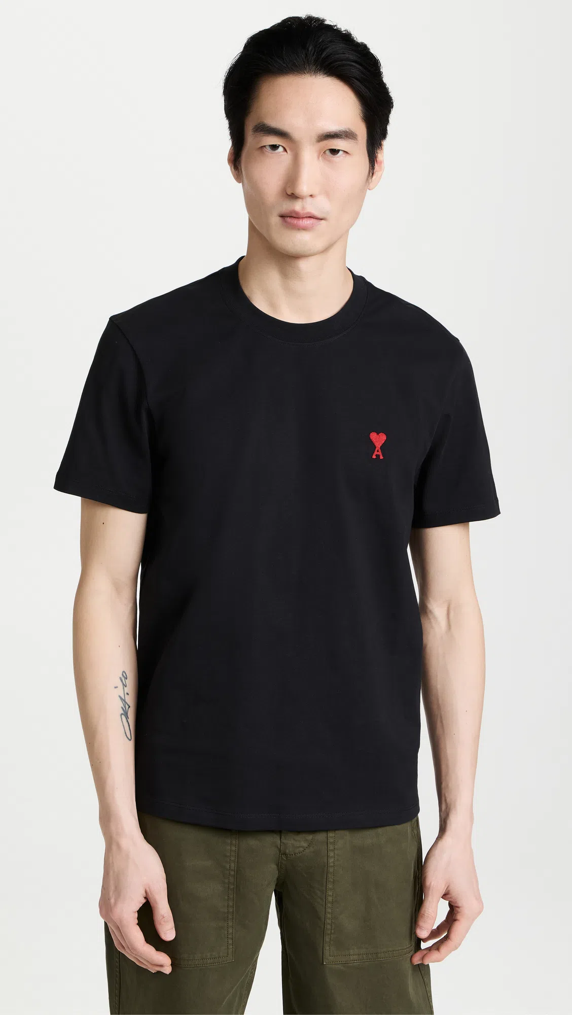 AMI ALEXANDRE MATTIUSSI Ami Paris Ami De Coeur Black Oversize T Shirt