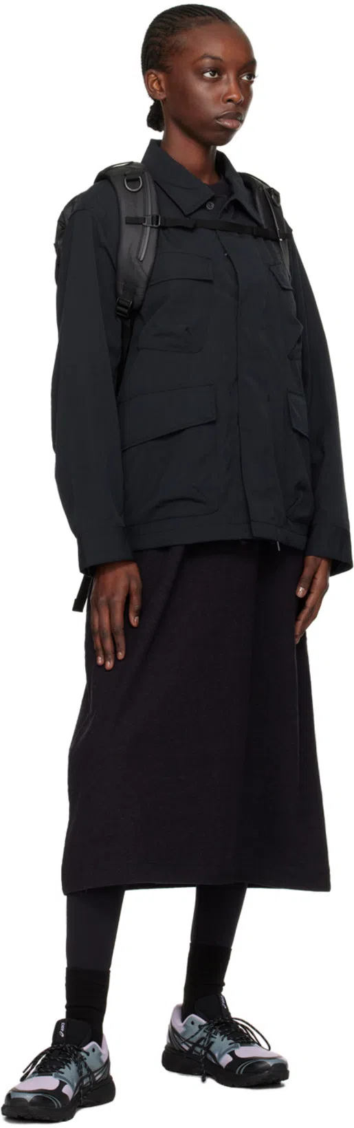 SNOW PEAK Black Press-stud Jacket