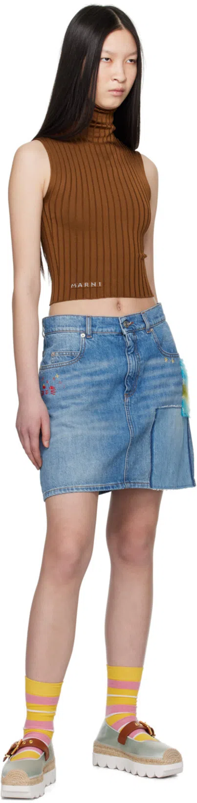 MARNI Blue Petal Ballerina Flats In 00b18 Mineral Ice