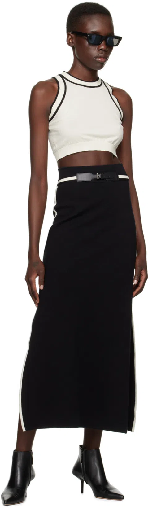 MAX MARA Ruggero Cropped Cotton-blend Tank Top In Ivory