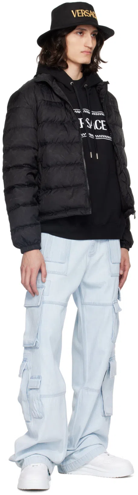 VERSACE Man Sweatshirt Black Size L Cotton