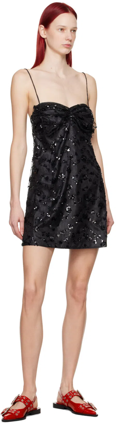 GANNI Feminine Buckle Patent Slingback Sandals In Red