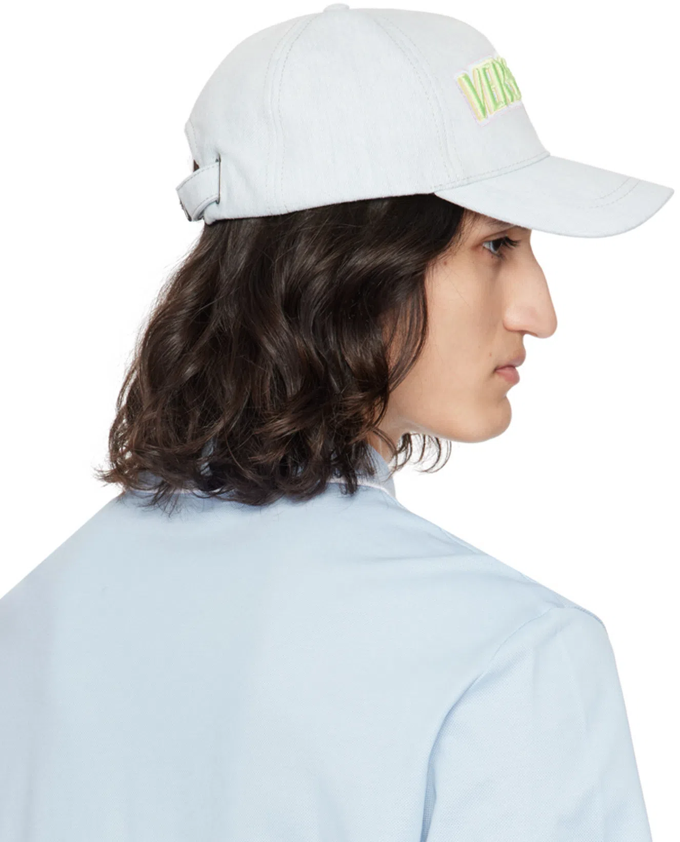 VERSACE Blue Baseball Denim Cap