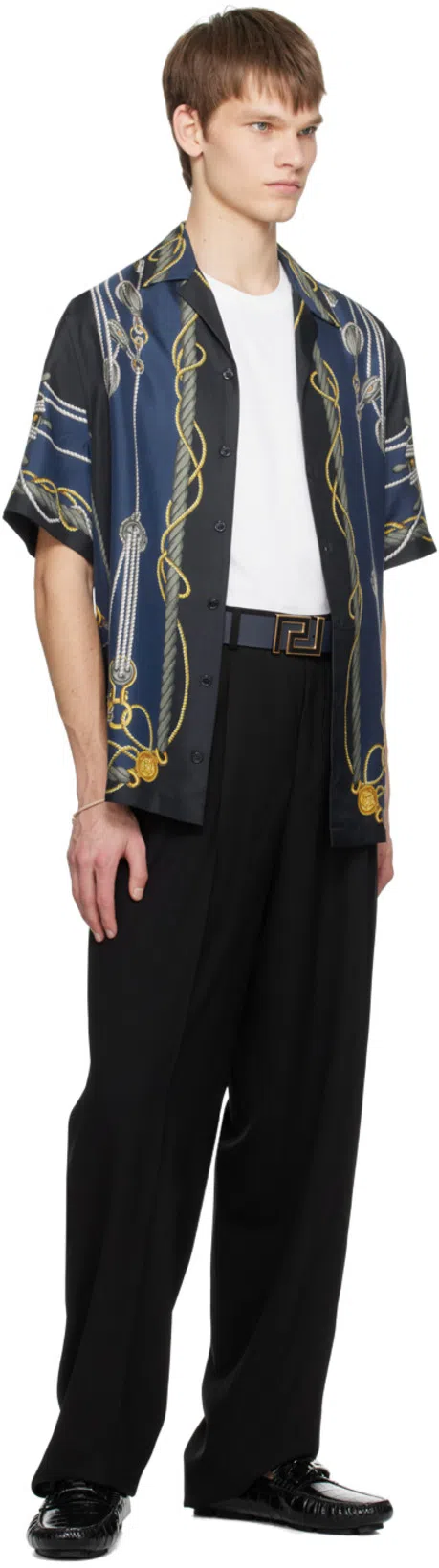 VERSACE White Cotton Jersey T-shirt With Medusa Head Motif In Multi