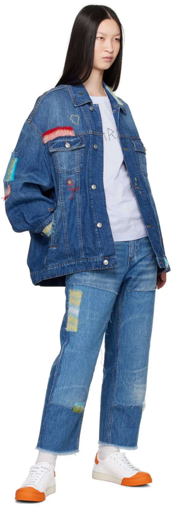 MARNI Blue Patch Jeans In Sdb50 Iris Blue