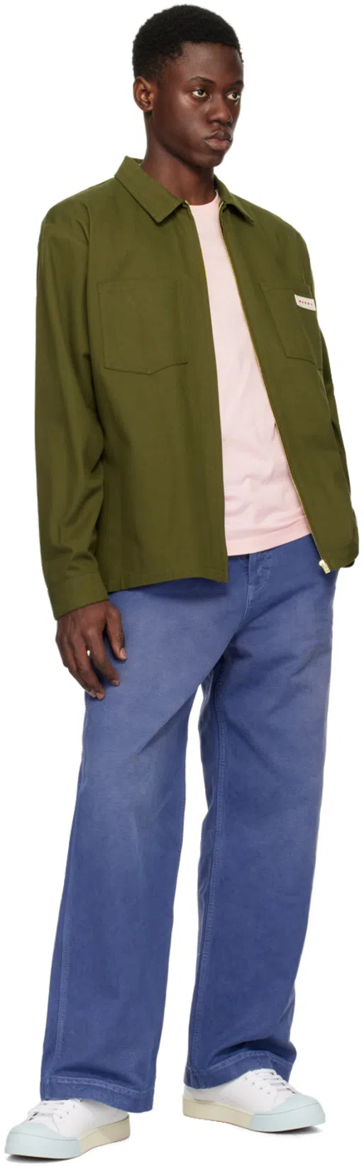 MARNI Logo-patch Cotton-jersey T-shirt In Pink