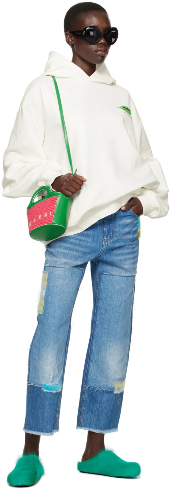 MARNI Blue Patch Jeans In Sdb50 Iris Blue