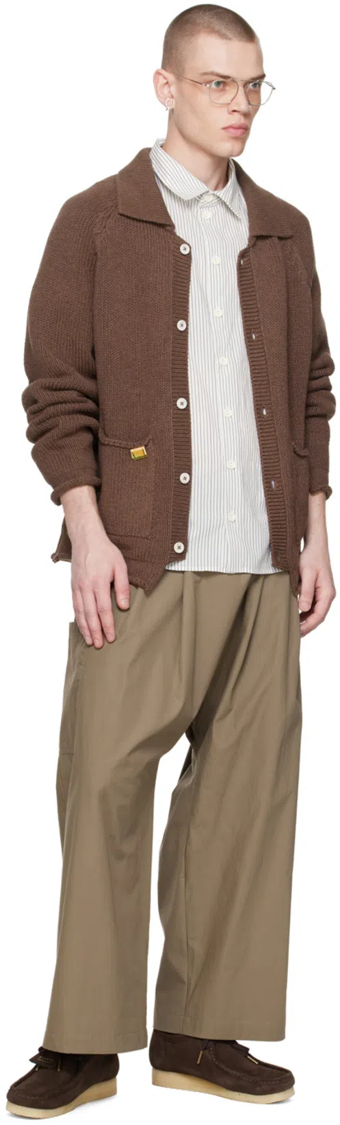 XENIA TELUNTS Brown Self-tie Trousers