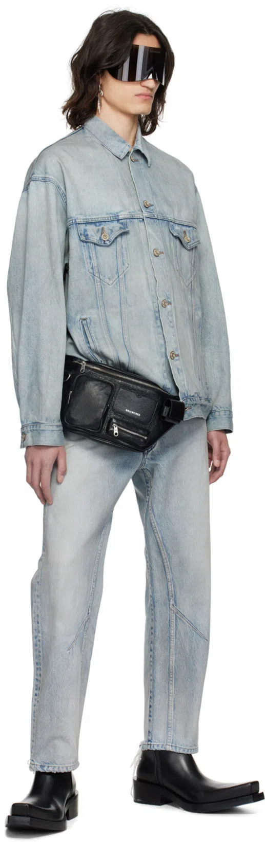 BALENCIAGA Santiago Leather Boots In Black