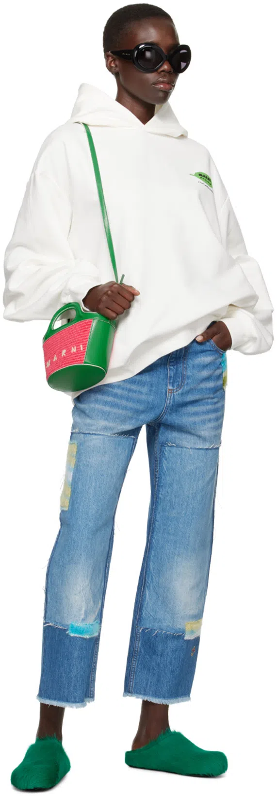 MARNI Blue Patch Jeans In Sdb50 Iris Blue