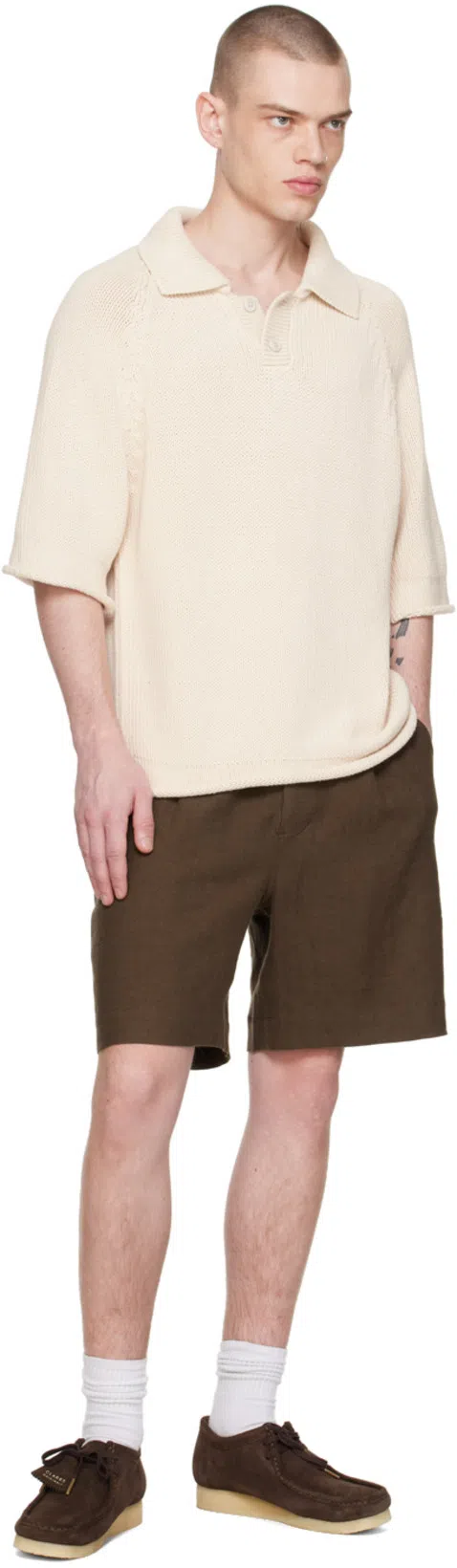 XENIA TELUNTS Brown Pleated Shorts