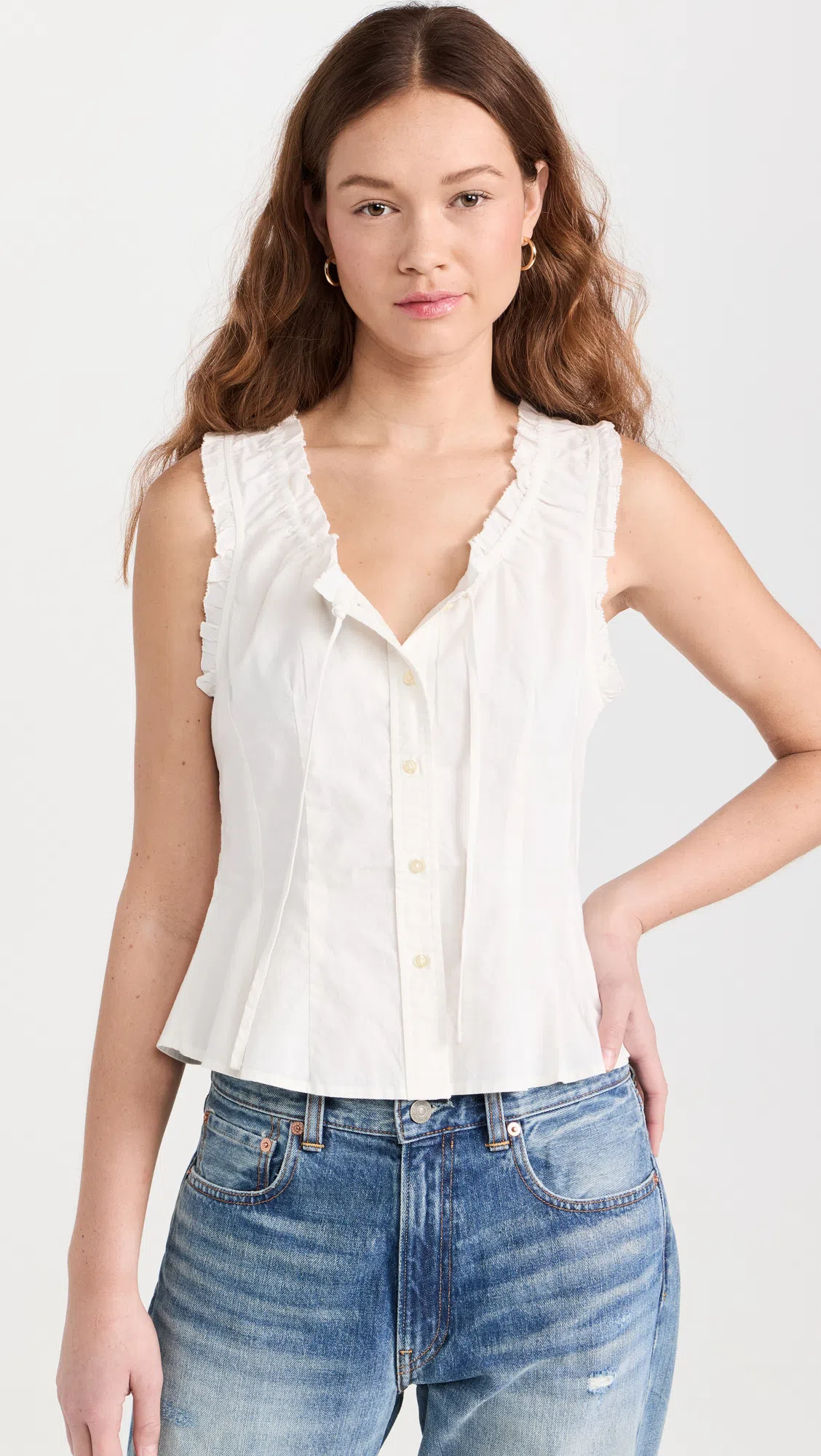 ANINE BING Brie Jean In Pale Azure In Blue