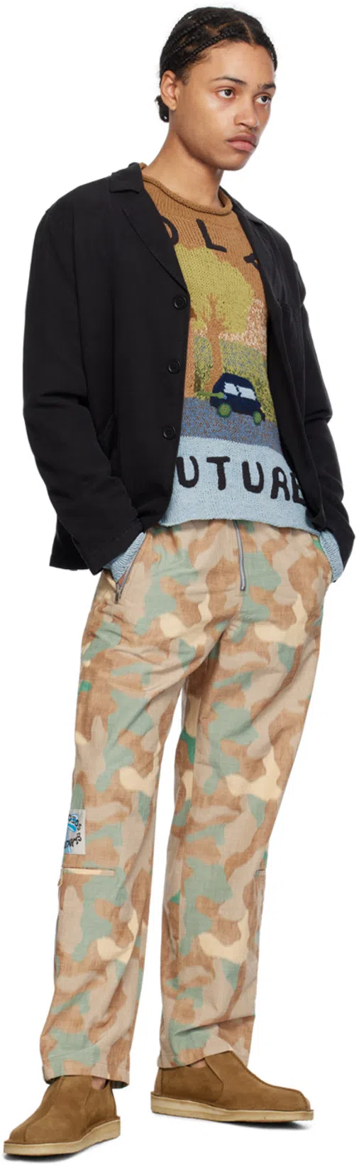 ACNE STUDIOS Camouflage Logo-patch Cargo Pants In Multicolour