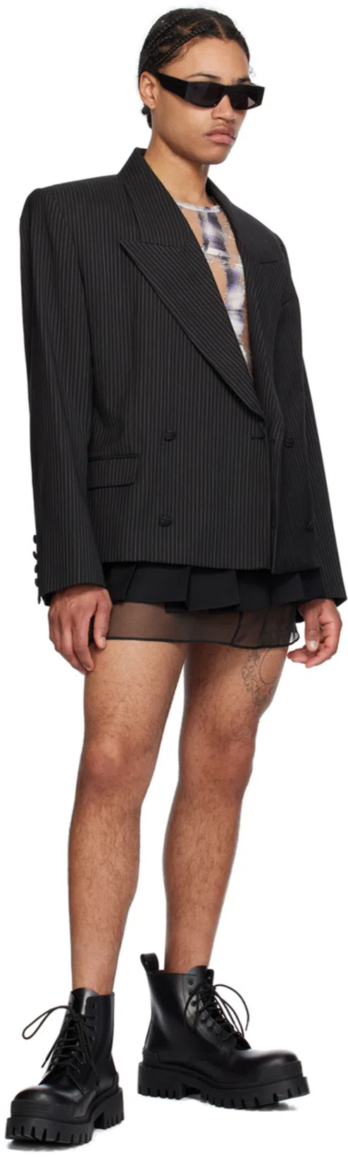 BALENCIAGA Strike Lace-up Boots In Black